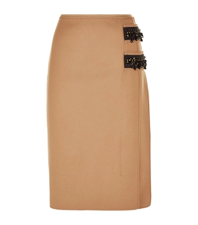 Shop N°21 Sequin Wrap Skirt In Beige