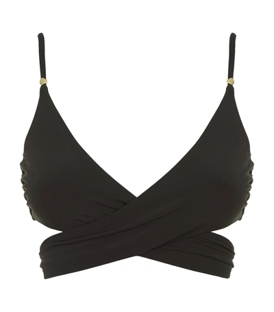 Shop Stella Mccartney Wrap Bikini Top In Black