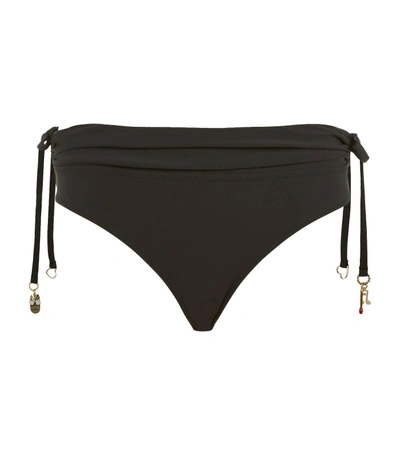 Shop Stella Mccartney Charm Detail Fold-down Bikini Bottoms, Black, S