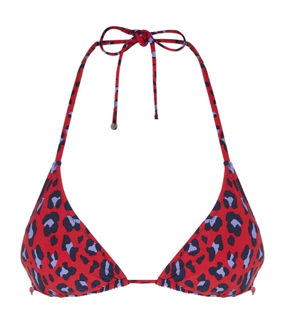 Shop Stella Mccartney Triangle Bikini Top In Red