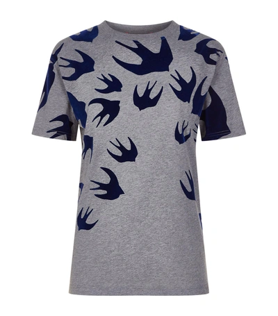 Shop Mcq By Alexander Mcqueen All Over Swallow T-shirt In Grey
