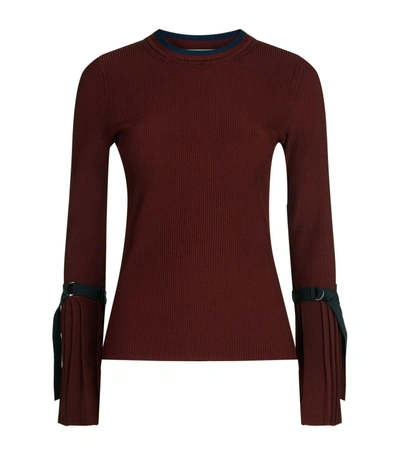 Shop 3.1 Phillip Lim Pleated Cuff Knitted Top In Red