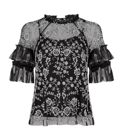 Shop Needle & Thread Constellation Embellished Top In Black