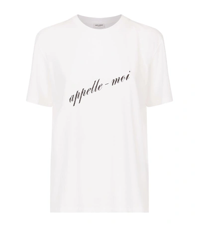 Shop Saint Laurent Appelle Moi Motif T-shirt In White