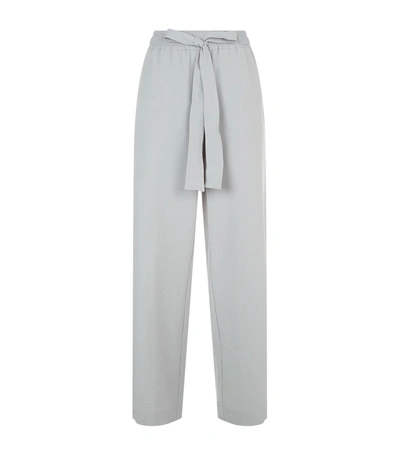 Shop See By Chloé Wide Leg Crepe Trousers In Grey