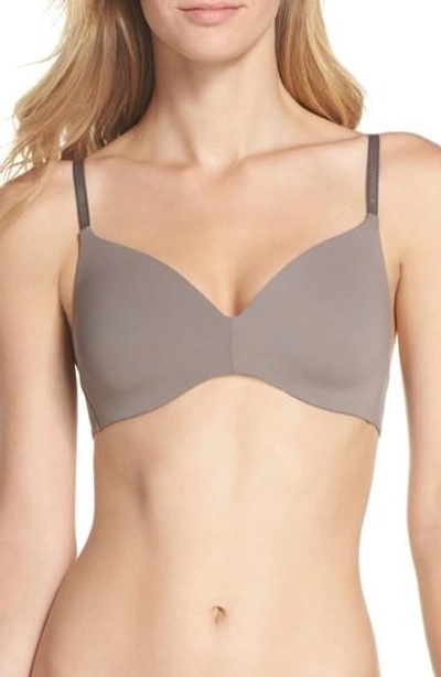 Calvin Klein Perfectly Fit Wirefree Tshirt Convertible Bra F2781 In French  Roast