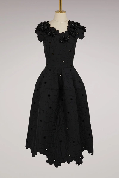 Shop Simone Rocha Beaded Midi Dress In Black