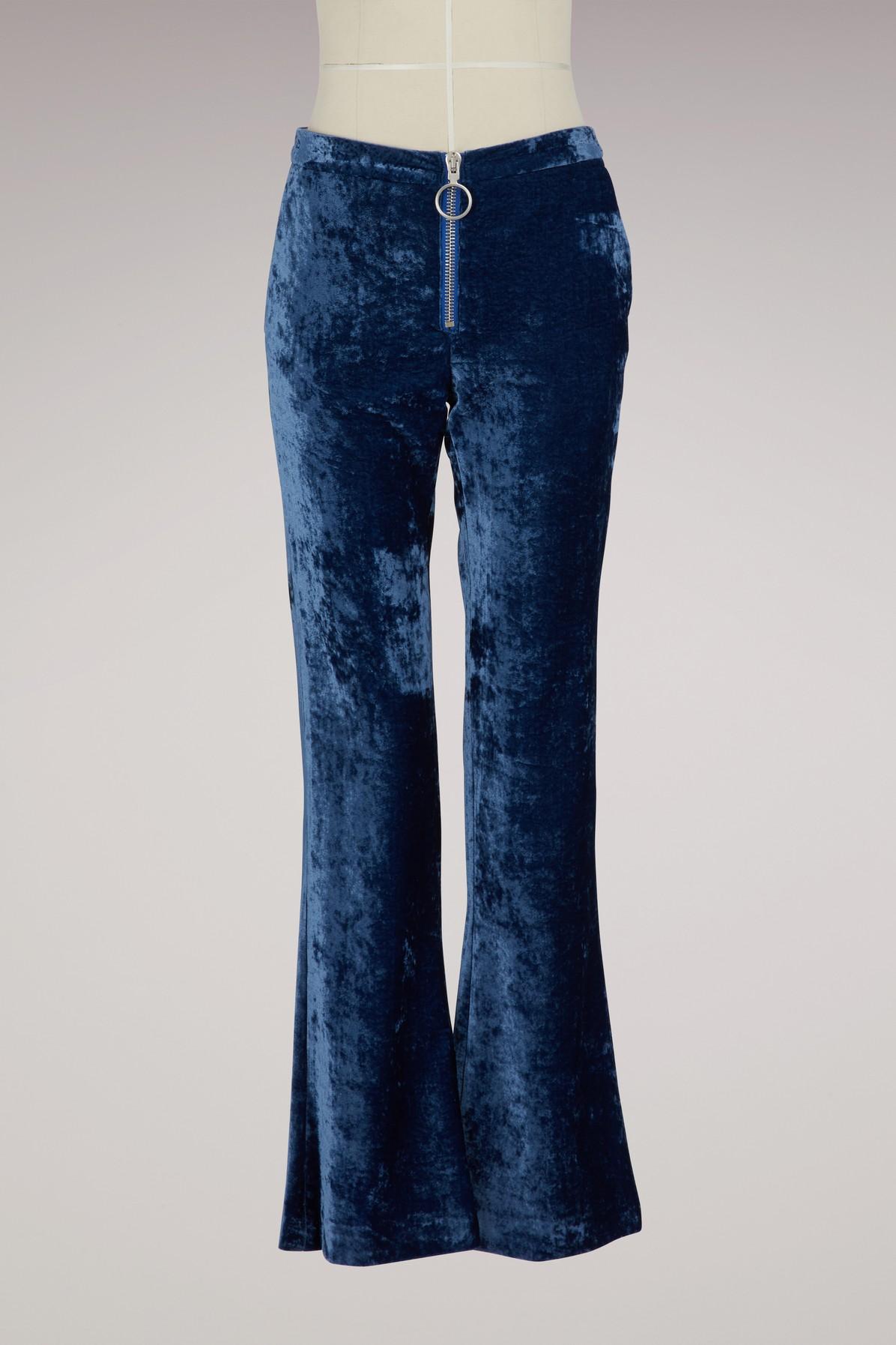 off white velvet pants