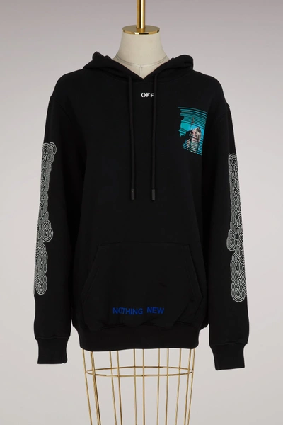 Shop Off-white Peep Oversize Hoodie In Black Mult