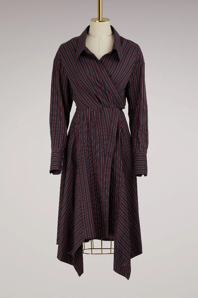 Shop Isabel Marant Asymetric Mila Dress In Burgundy