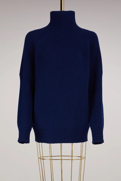 Shop Victoria Beckham Turtleneck Sweater In Navy Vkc2900