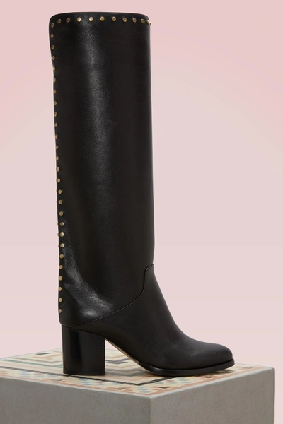 Shop Jimmy Choo Monroe 65 Leather Boots In Black