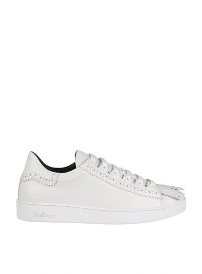 Shop Mulberry Brogue Detailing Sneakers In Panna