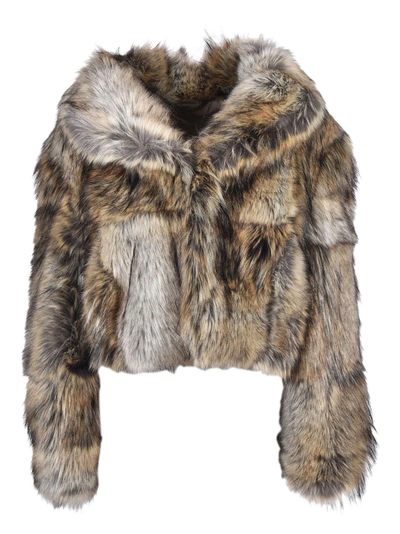 Shop Stella Mccartney Fur Free Fur Jacket In Brown