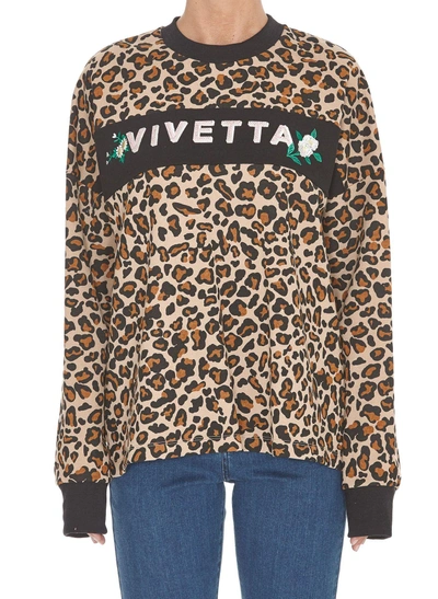 Shop Vivetta Lyocell Shirt In Leopard