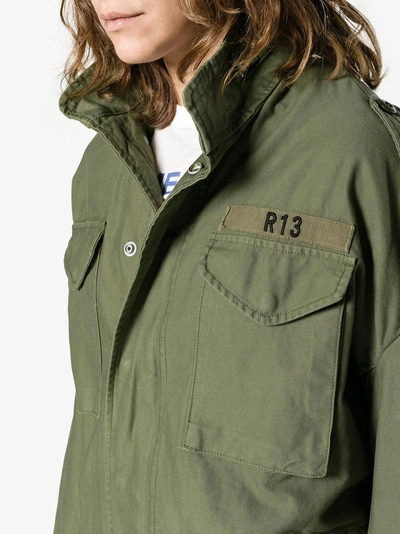 Shop R13 Olive Green Oversized M65 Parka Coat