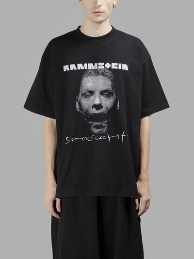 Shop Vetements Men's Black Rammstein Sehnsucht Printed Tee