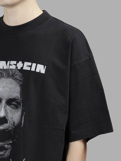 Shop Vetements Men's Black Rammstein Sehnsucht Printed Tee