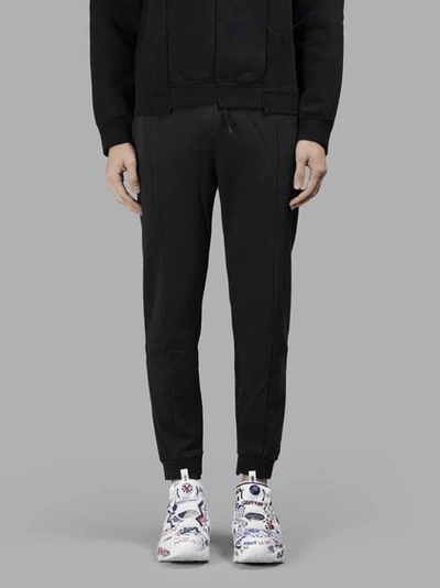 Vetements Men's Black Fitted Jogging Trousers With Logo Embroidered