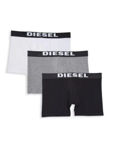 Shop Diesel Umbx Sebastian 3-pack Boxer Briefs In Black White