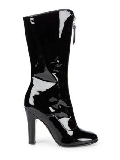 Shop Valentino Classic Leather Mid-calf Boots In Black