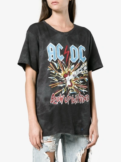 Shop Gucci Ac/dc Print Tie Dye T Shirt In Black