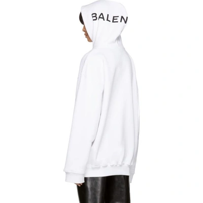 Shop Balenciaga White Logo Hoodie