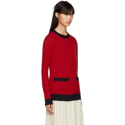 Shop Gucci Red Elegant Crewneck Sweater