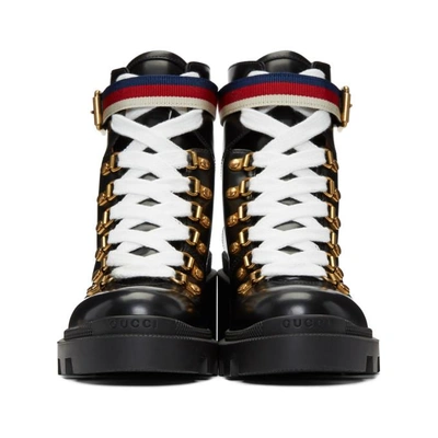 Shop Gucci Black Trip Lug Sole Hiking Boots