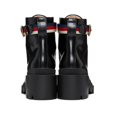 Shop Gucci Black Trip Lug Sole Hiking Boots