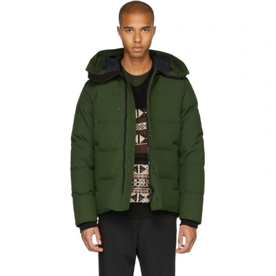 Shop Kenzo Green Down Coat