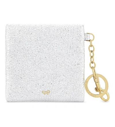 Shop Anya Hindmarch Metallic Leather Coin Purse In Silver