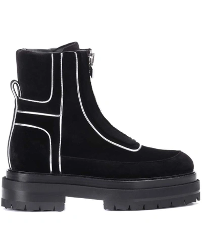 Shop Pierre Hardy Machina Velvet Ankle Boots In Llack