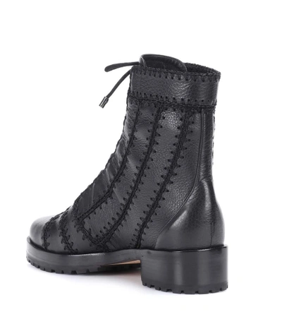 Shop Alexandre Birman Regina Leather Combat Boots In Llack