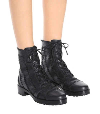 Shop Alexandre Birman Regina Leather Combat Boots In Llack