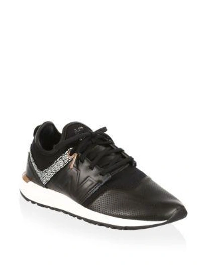 Shop New Balance Perforated Low-top Sneakers In Black