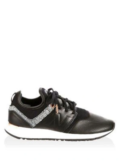 Shop New Balance Perforated Low-top Sneakers In Black