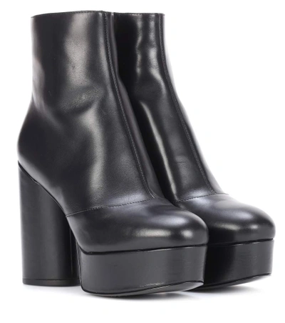 Shop Marc Jacobs Leather Plateau Ankle Boots In Black