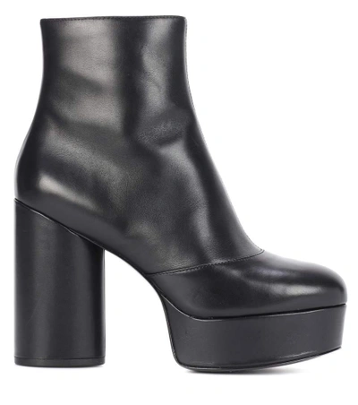 Shop Marc Jacobs Leather Plateau Ankle Boots In Black