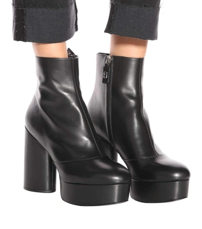 Shop Marc Jacobs Leather Plateau Ankle Boots In Black