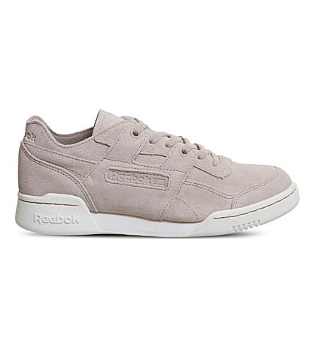 reebok workout grey suede