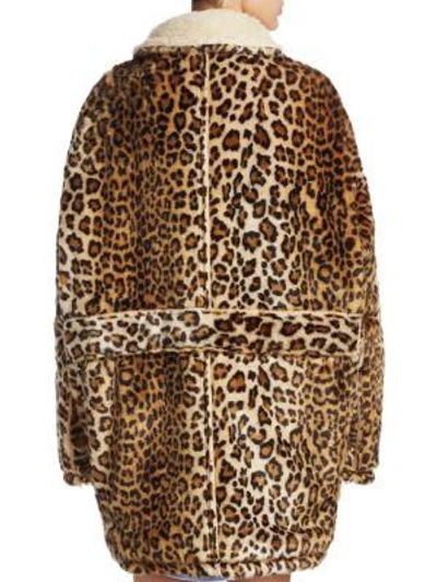 Shop R13 Leopard Print Faux Fur Hunting Coat