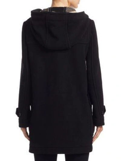 Shop Burberry Mersey Wool Toggle Coat In Black