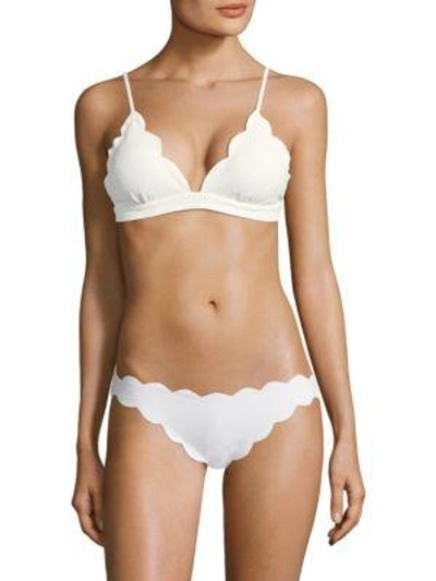 Shop Marysia Fixed Triangle Bikini Top In Coconut