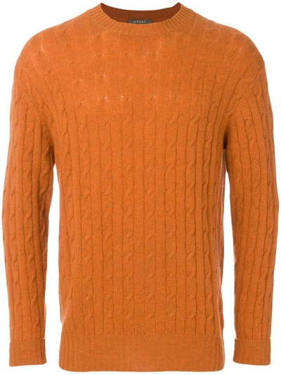 Shop N•peal The Thames Cable Knit Jumper In Yellow