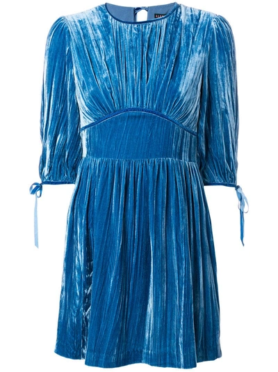 Shop Alexa Chung Pleated Velvet Mini Dress