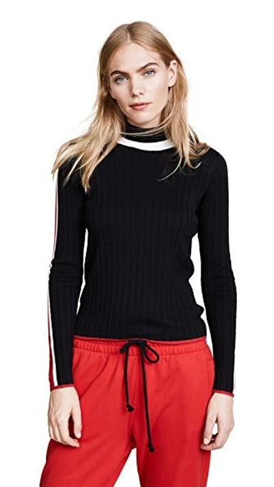Shop Glamorous Varsity Sweater In Black