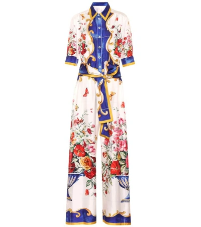 Shop Dolce & Gabbana Printed Silk Jumpsuit