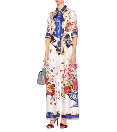 Shop Dolce & Gabbana Printed Silk Jumpsuit