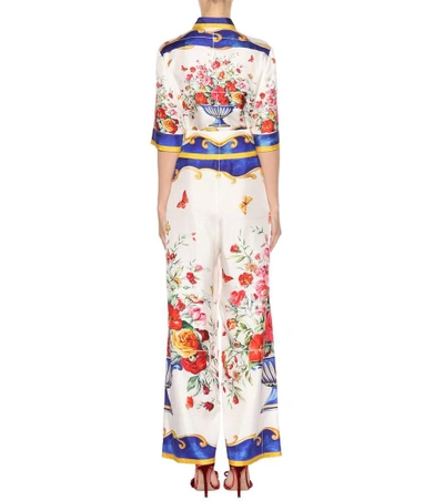 Shop Dolce & Gabbana Printed Silk Jumpsuit